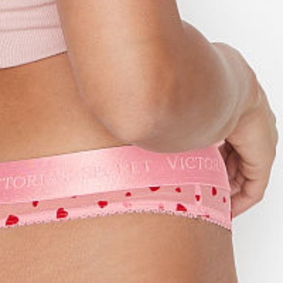 Hearts 💗Thong VS NWT Mesh Flocked Thong Valentine - Picture 8 of 16